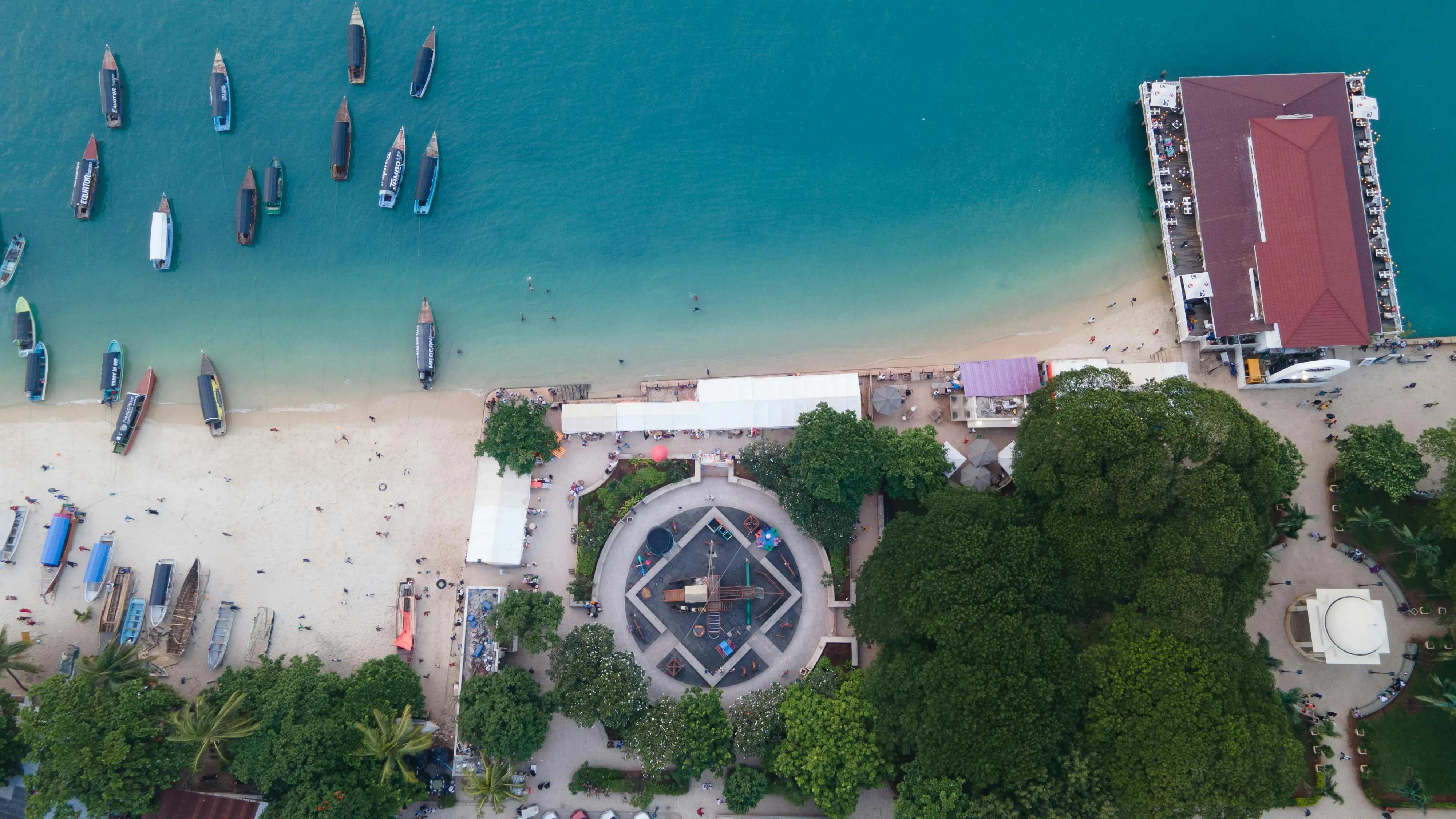 Aerial view of zanzibar Beach